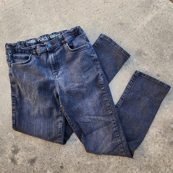 Black Children's Place straight leg jeans Size 16 - Picture 1 of 5